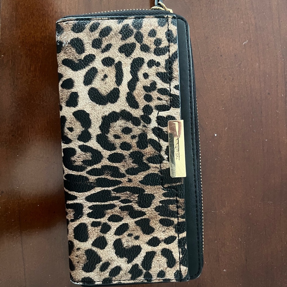 Nine West Brown and Black Leopard Print Wallet
